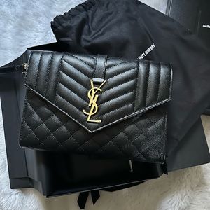 YSL envelope flap clutch/wristlet
